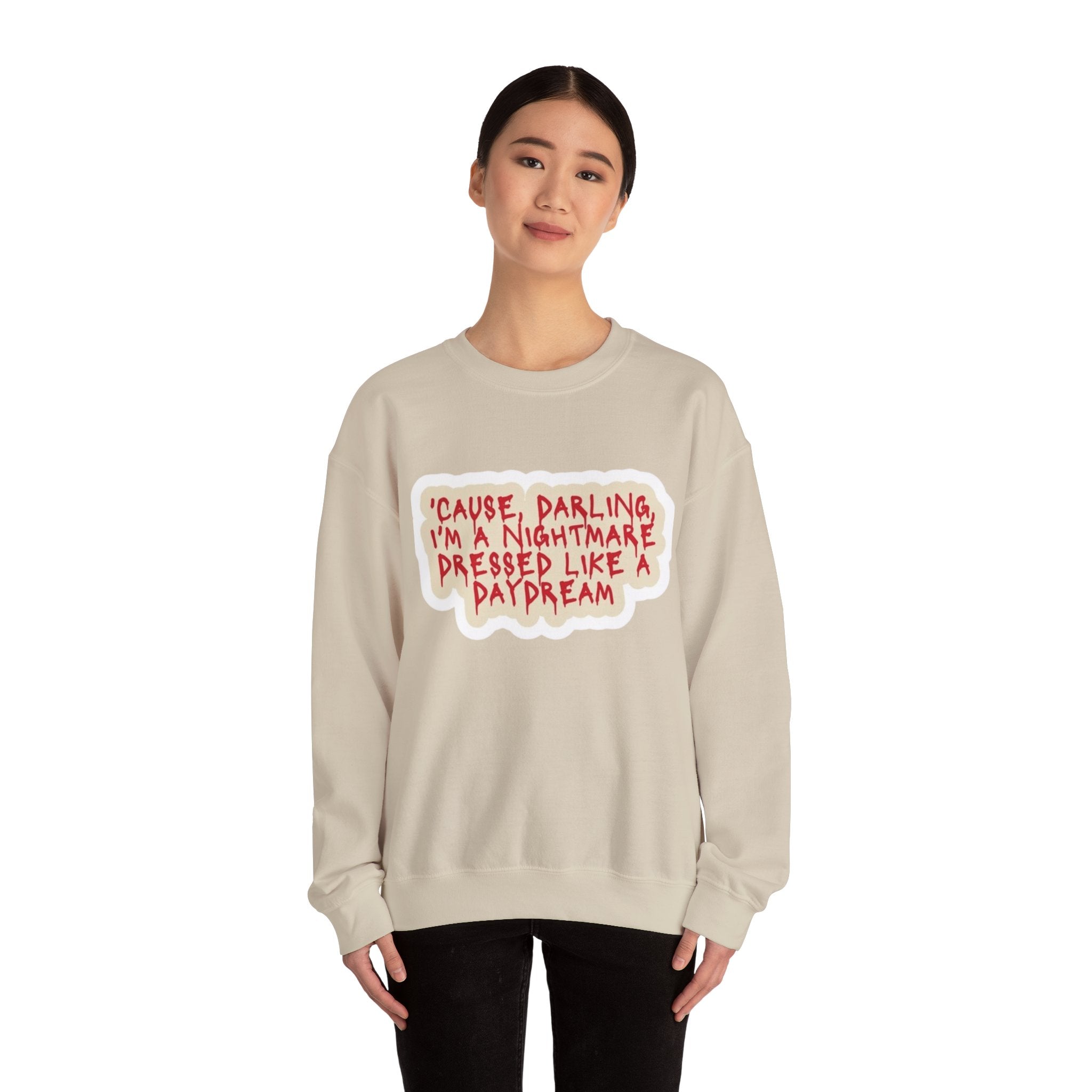 Crewneck Sweatshirt — "Darling I'm A Nightmare" Graphic