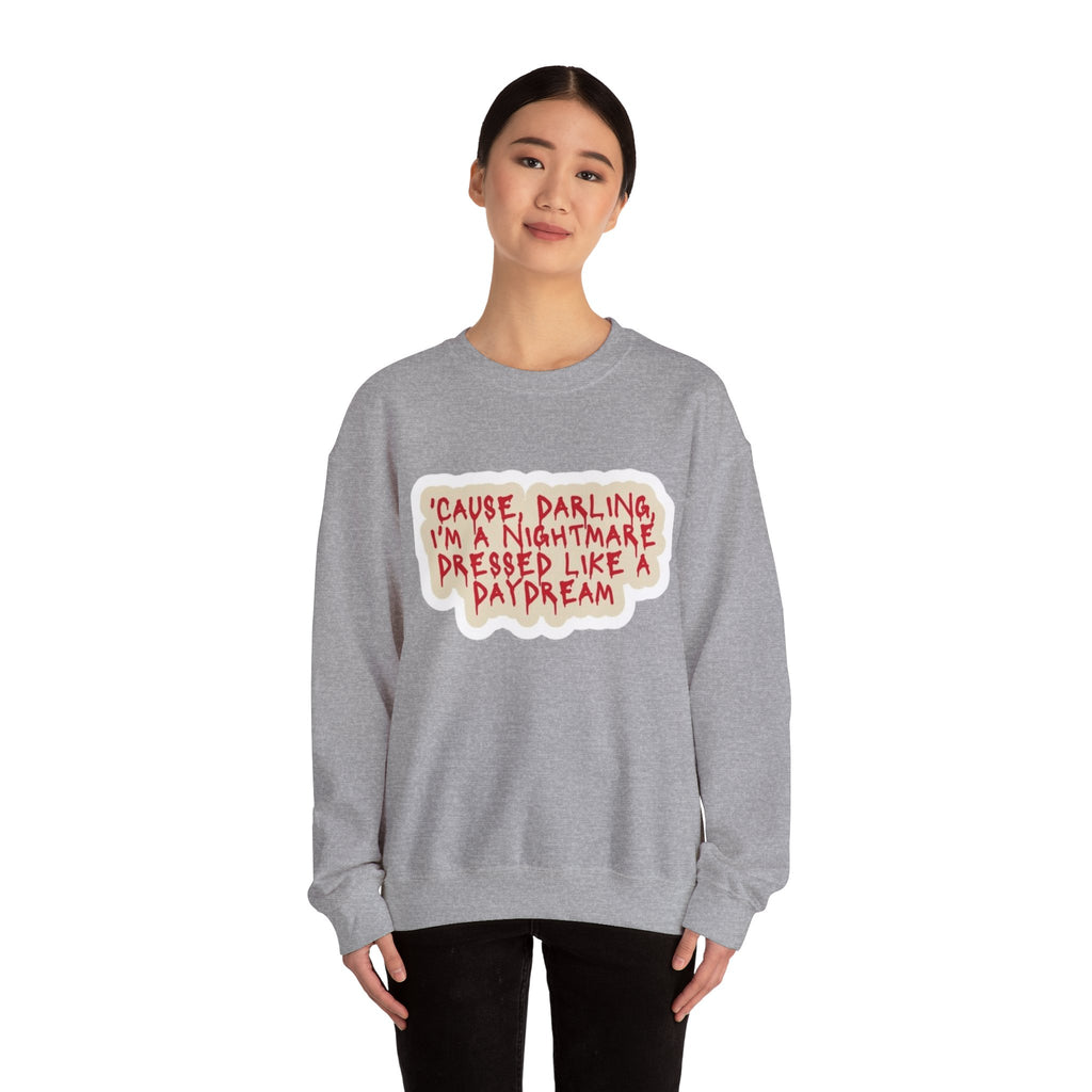 Crewneck Sweatshirt — "Darling I'm A Nightmare" Graphic