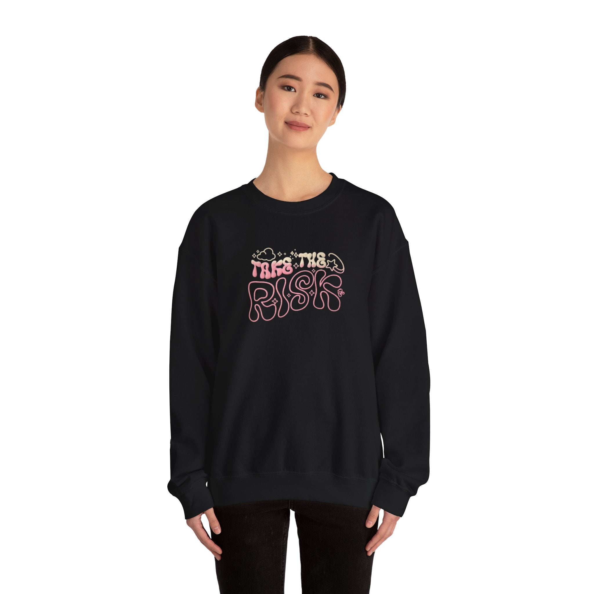 "Take The Risk" - Pink Graphic Sweatshirt