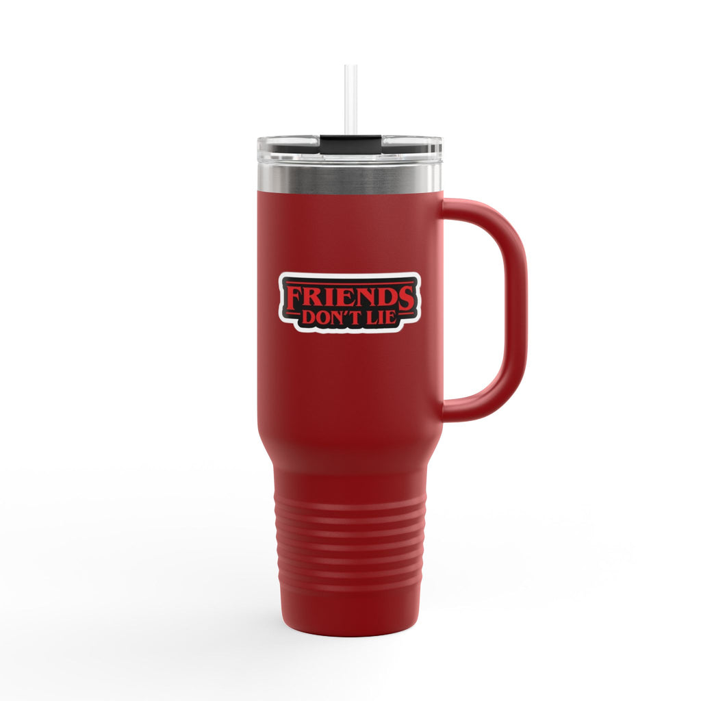 40oz Insulated Travel Mug — "Friends Don't Lie" Stranger Things Inspired