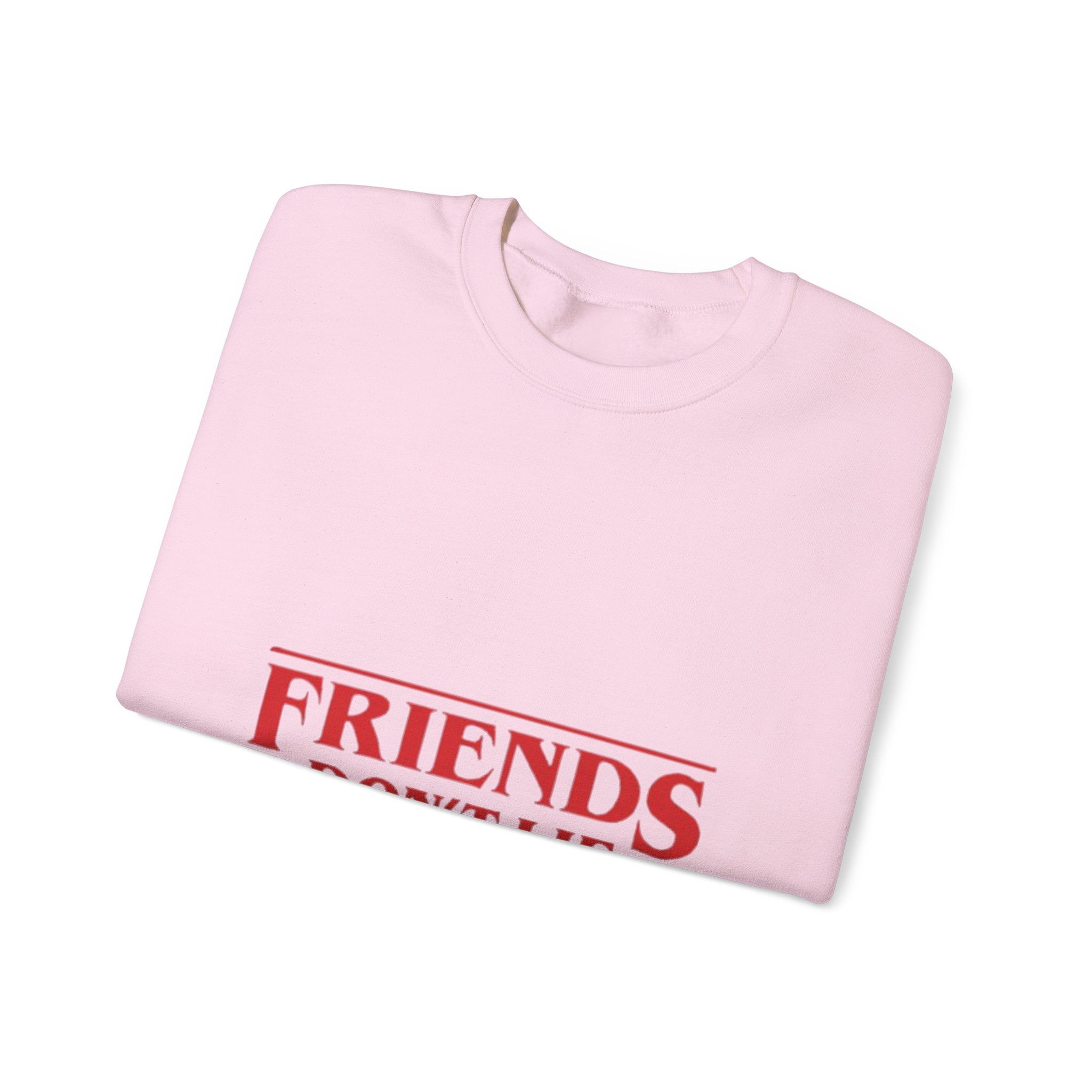 Crewneck Sweatshirt — "Friends Don't Lie" Retro Stranger-Style Graphic