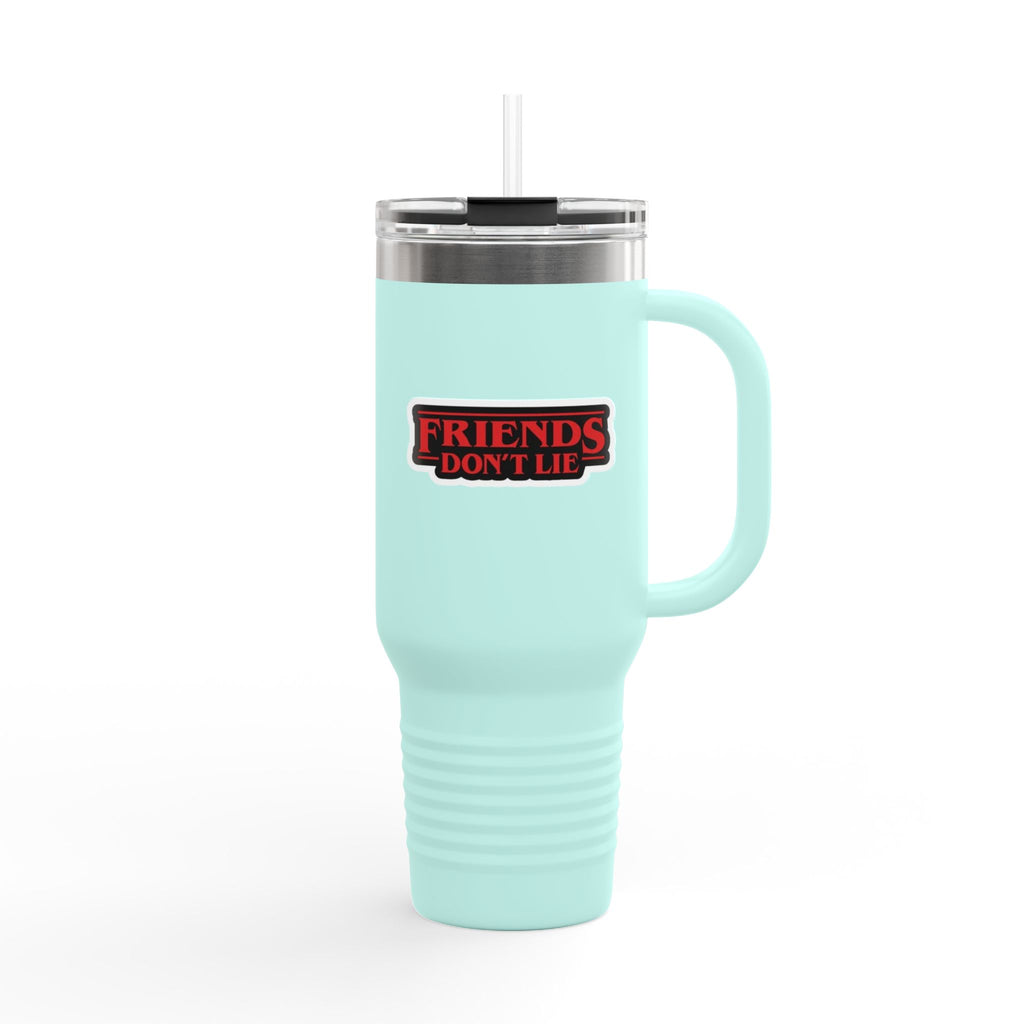 40oz Insulated Travel Mug — "Friends Don't Lie" Stranger Things Inspired