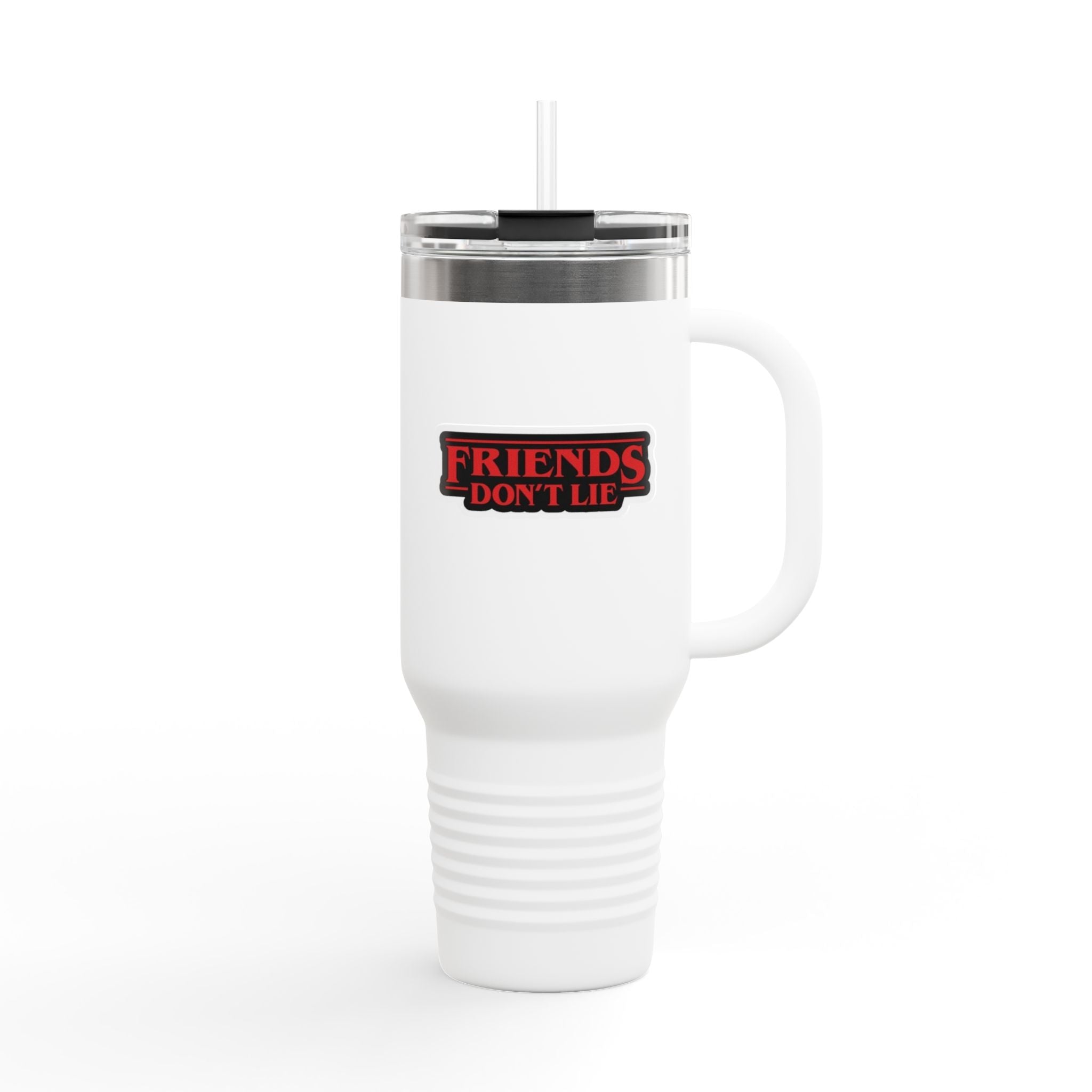 40oz Insulated Travel Mug — "Friends Don't Lie" Stranger Things Inspired
