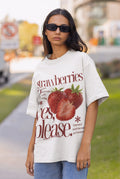 Baggy Tee - Strawberry Graphic