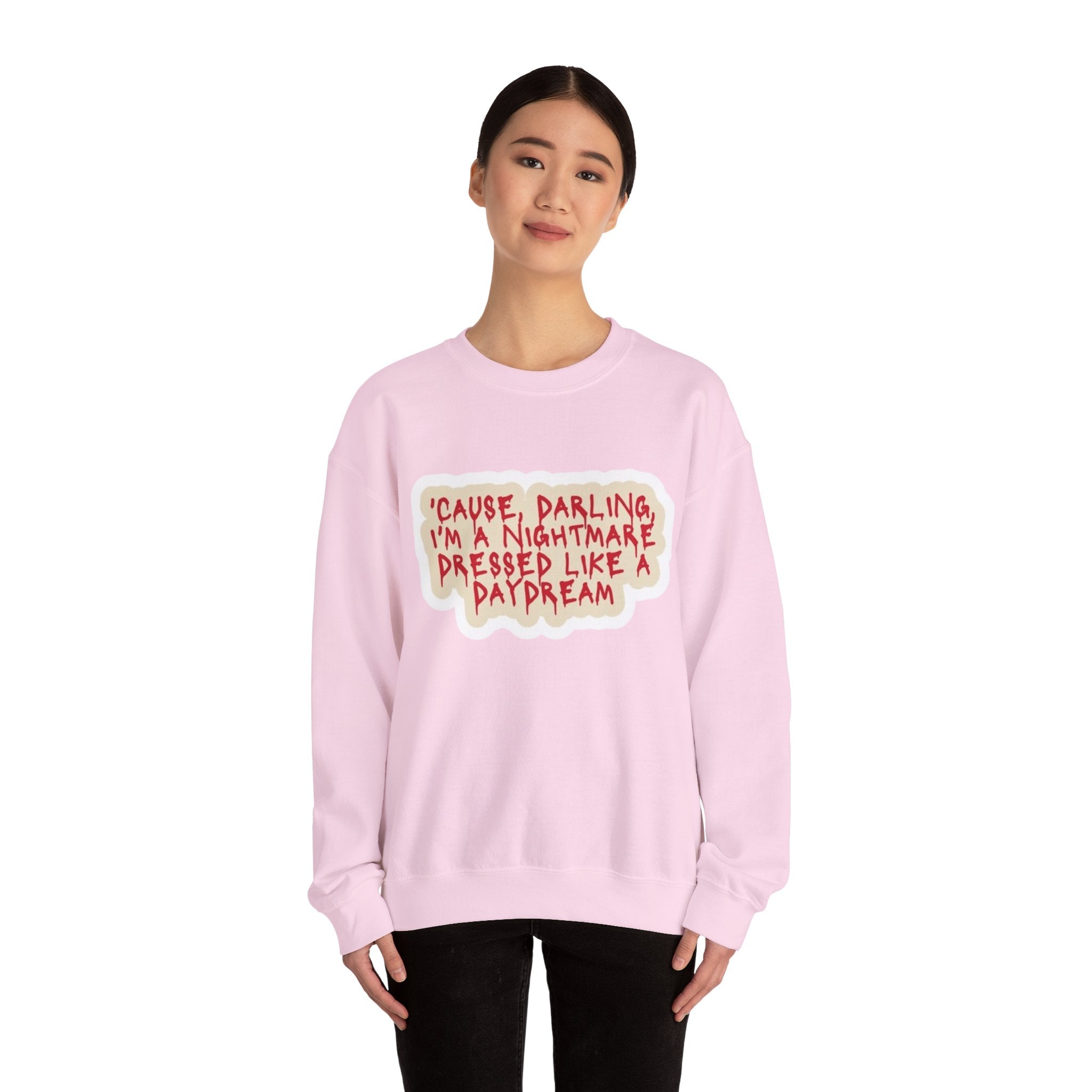 Crewneck Sweatshirt — "Darling I'm A Nightmare" Graphic