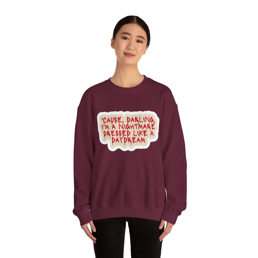 Crewneck Sweatshirt — "Darling I'm A Nightmare" Graphic