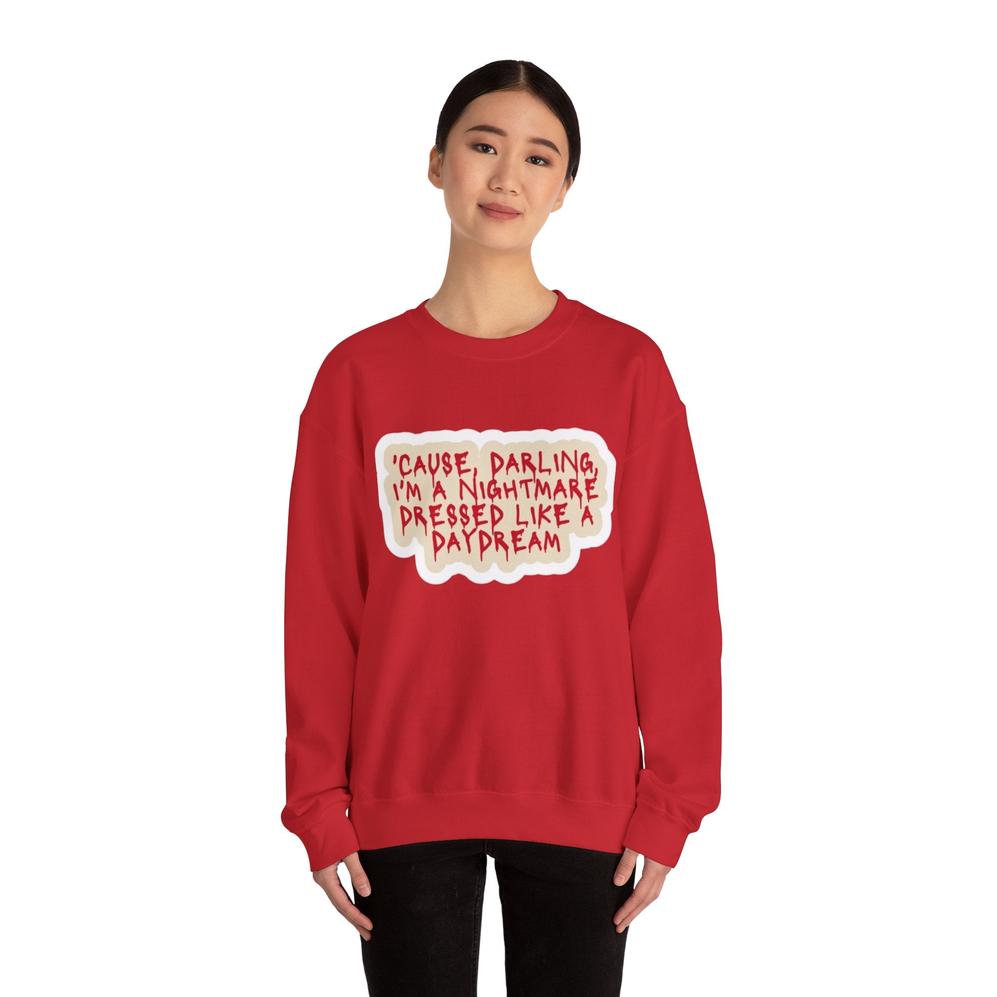 Crewneck Sweatshirt — "Darling I'm A Nightmare" Graphic
