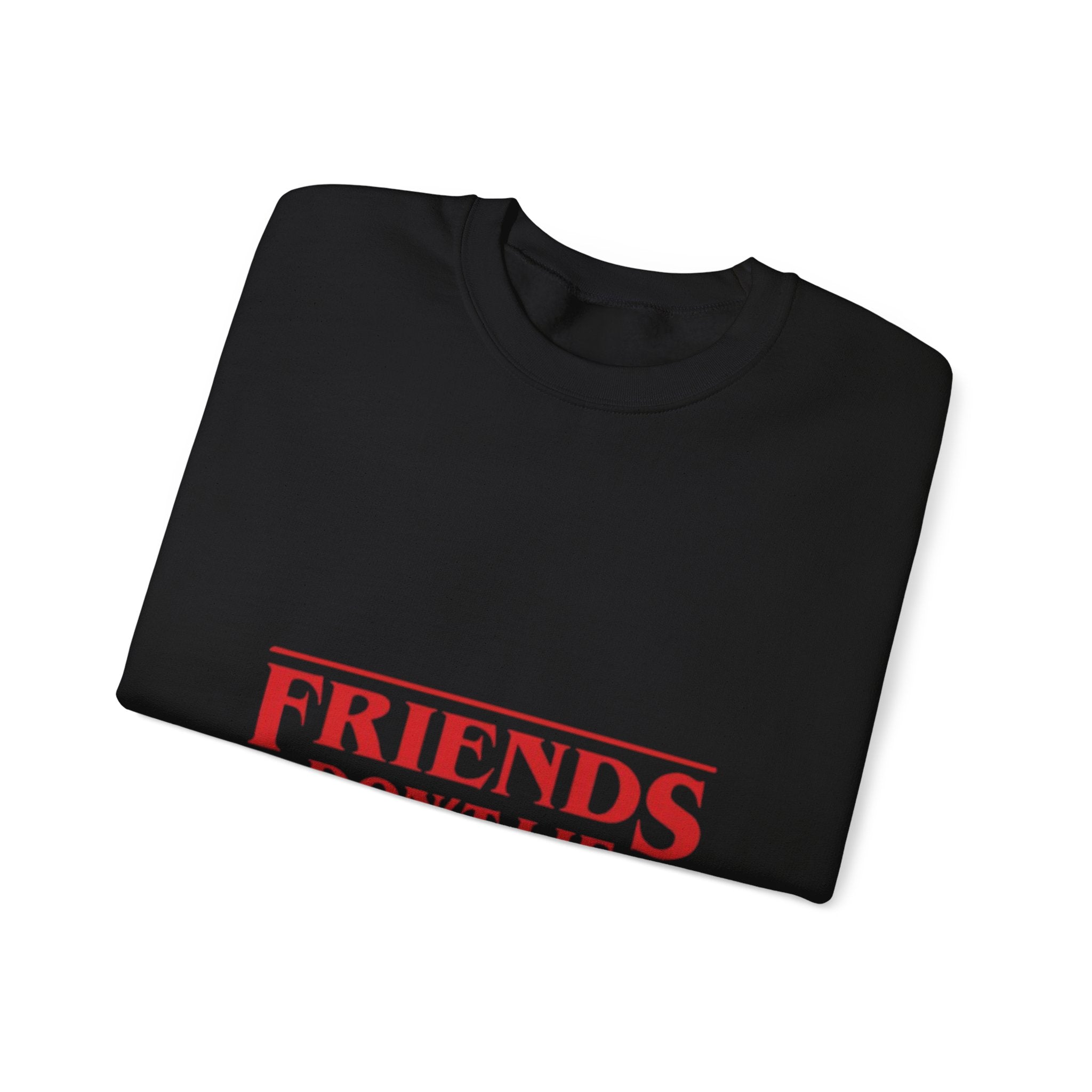 Crewneck Sweatshirt — "Friends Don't Lie" Retro Stranger-Style Graphic