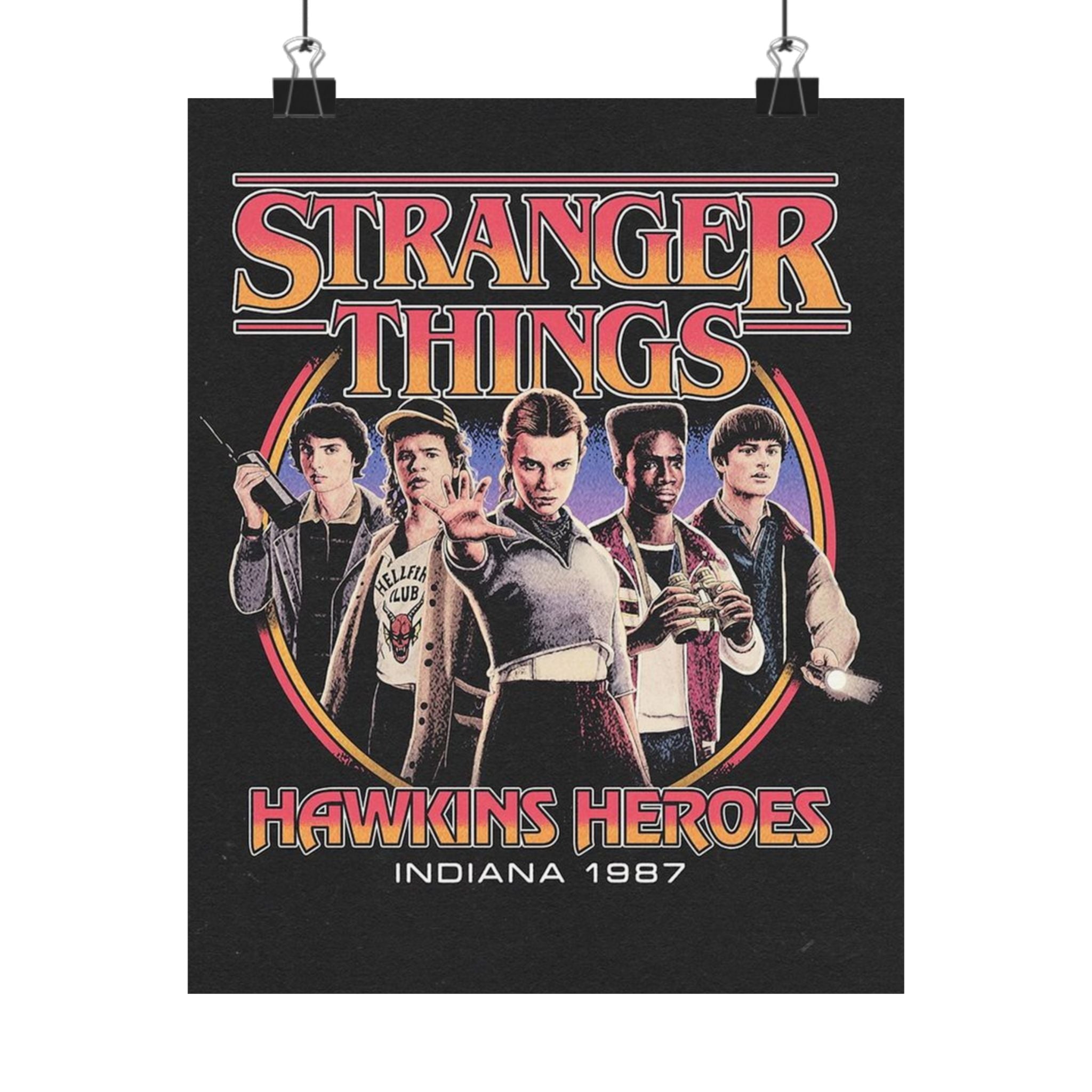 Stranger Things 'Hawkins Heroes' Matte Poster – Wall Art