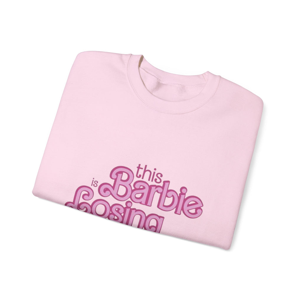 Retro Pink "This Barbie Is Losing Her Mind" Crewneck Sweatshirt