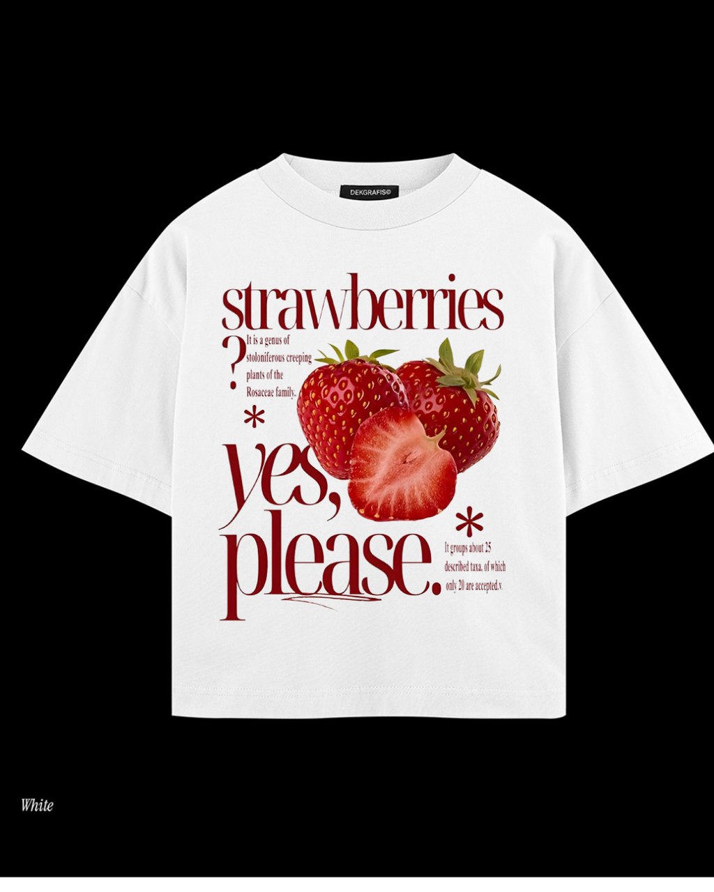 Baggy Tee - Strawberry Graphic